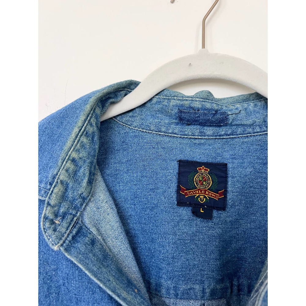 Savil Rowe Denim Button Down Longsleeve Shirt - Picture 11 of 16